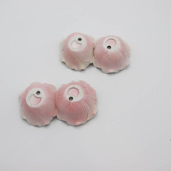 Lily Votive Candle Holders, Pair (2), Pink and White, Rose Votive, Trinket Dish, - Picture 4 of 4